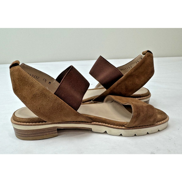 Stuart Weitzman The Topical Elastic Saddle Suede Strappy Sandals Boho 7.5 - Picture 3 of 9